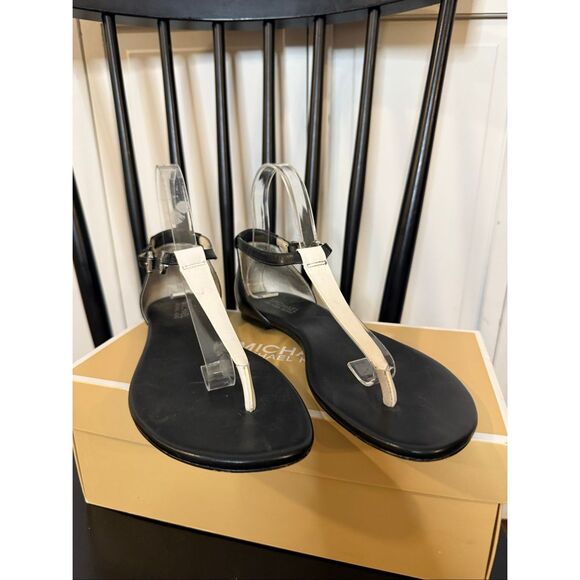 Michael Michael Kors the cooper black and white leather sandals 8.5 - Picture 5 of 9